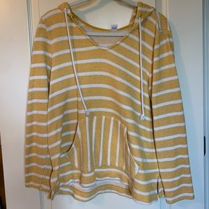 Beachy yellow and white striped hoodie